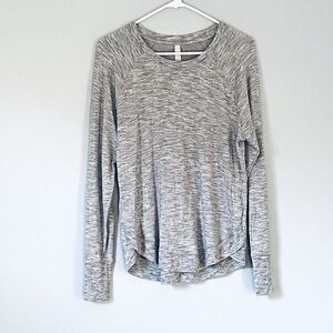 Athleta Top Medium Heather Gray Mindset Yoga Athletic Workout Lounge Athleisure